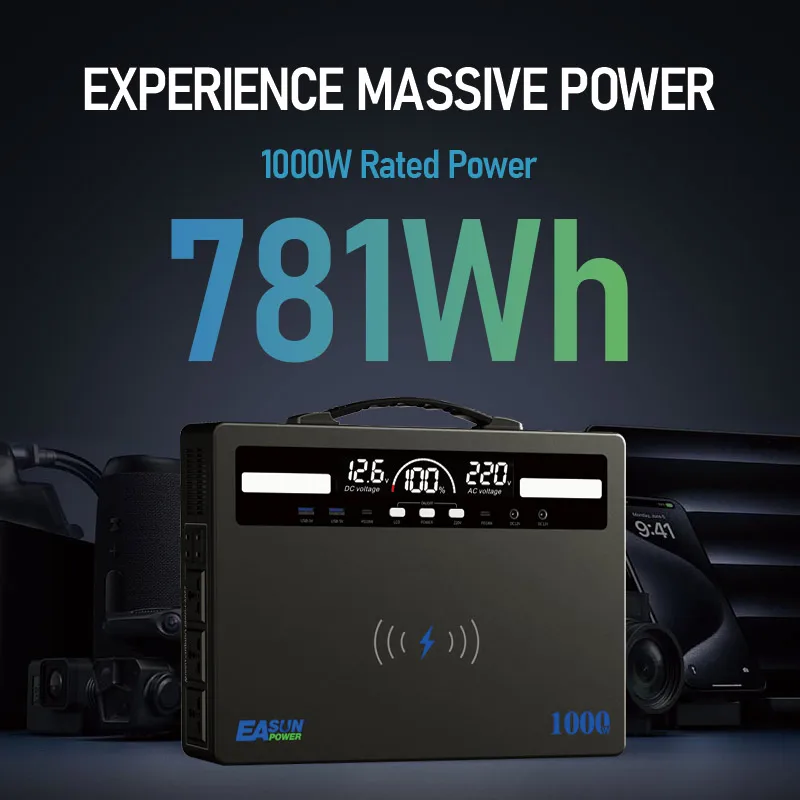 Przenośna stacja zasilania 1000W 781Wh - 4