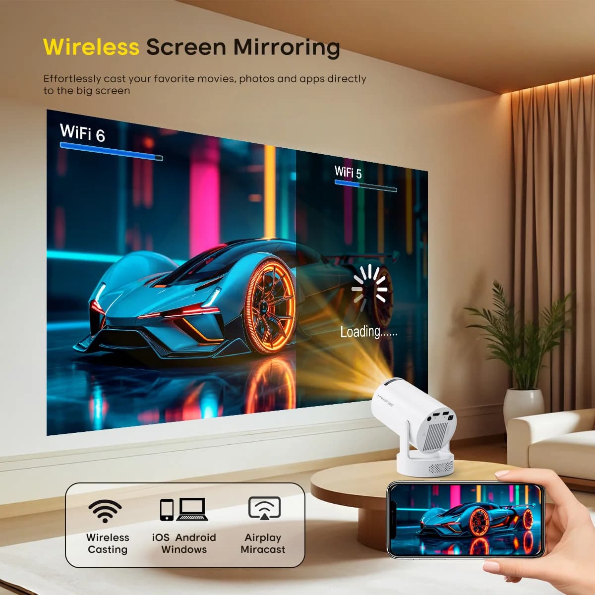 Projektor Magcubic 8K z WiFi 6 i Bluetooth - 3