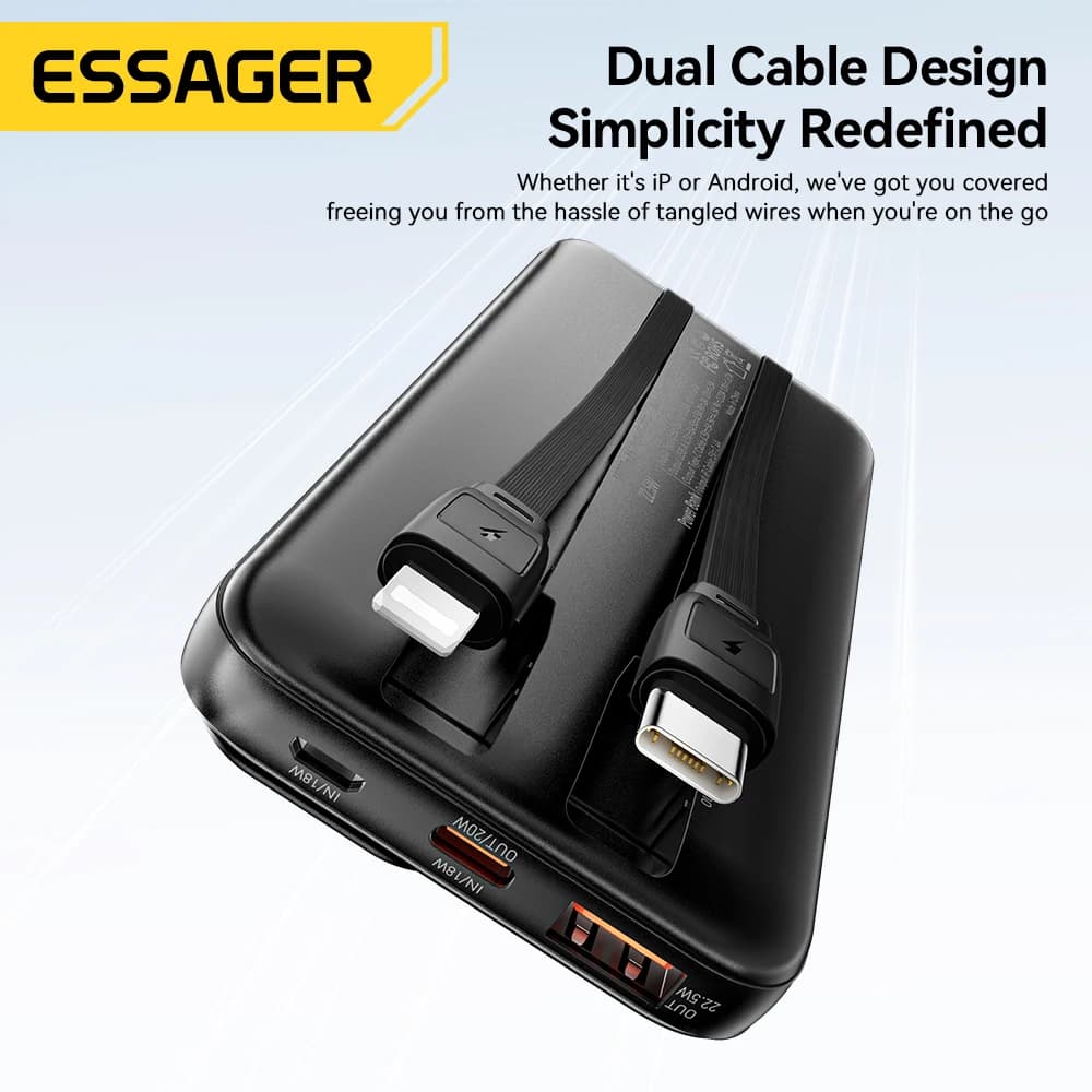 Essager Power Bank 20000mAh z kablami - 5