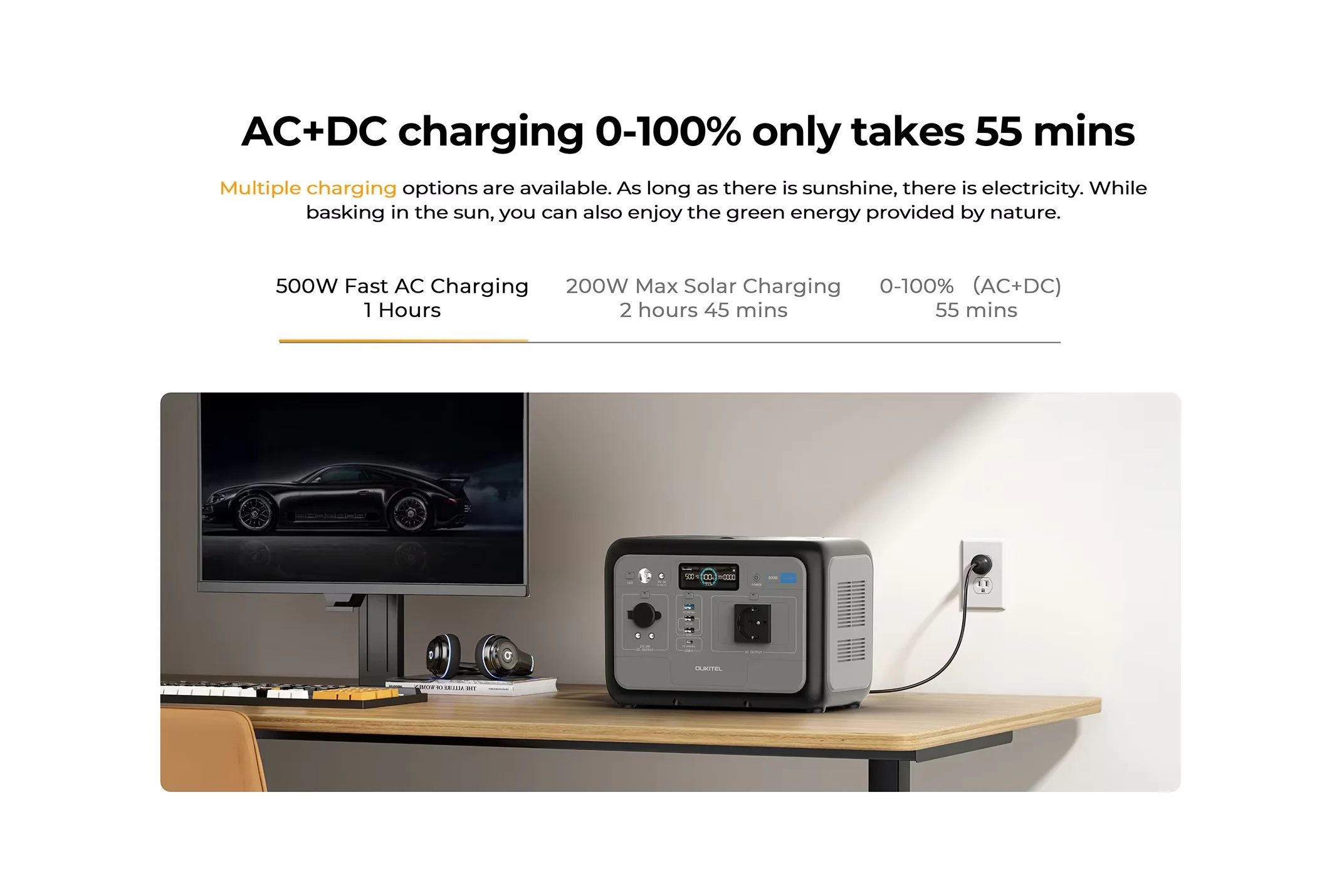 Stacja zasilania OUKITEL P800E 800W z baterią LiFePO4 - 7