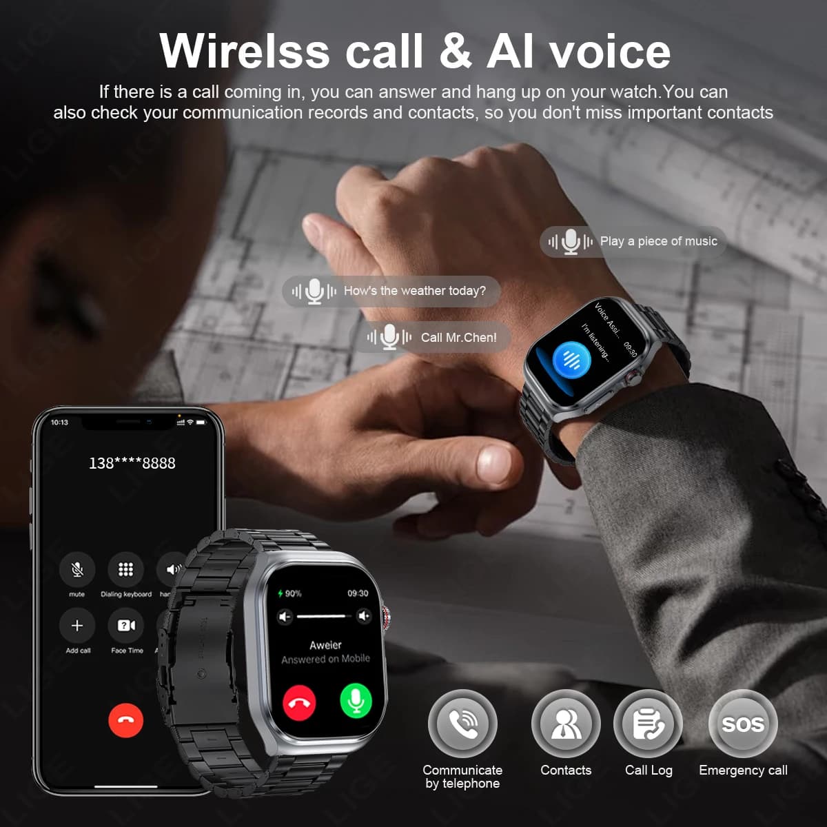 Smartwatch LIGE AMOLED ET585 z EKG - 6