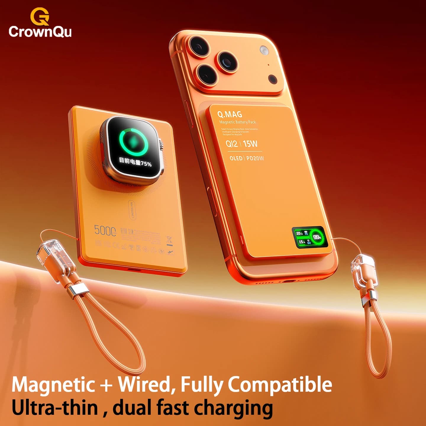Magnetyczny powerbank Qi 2.1 z USB-C 5000-10000mAh - 6