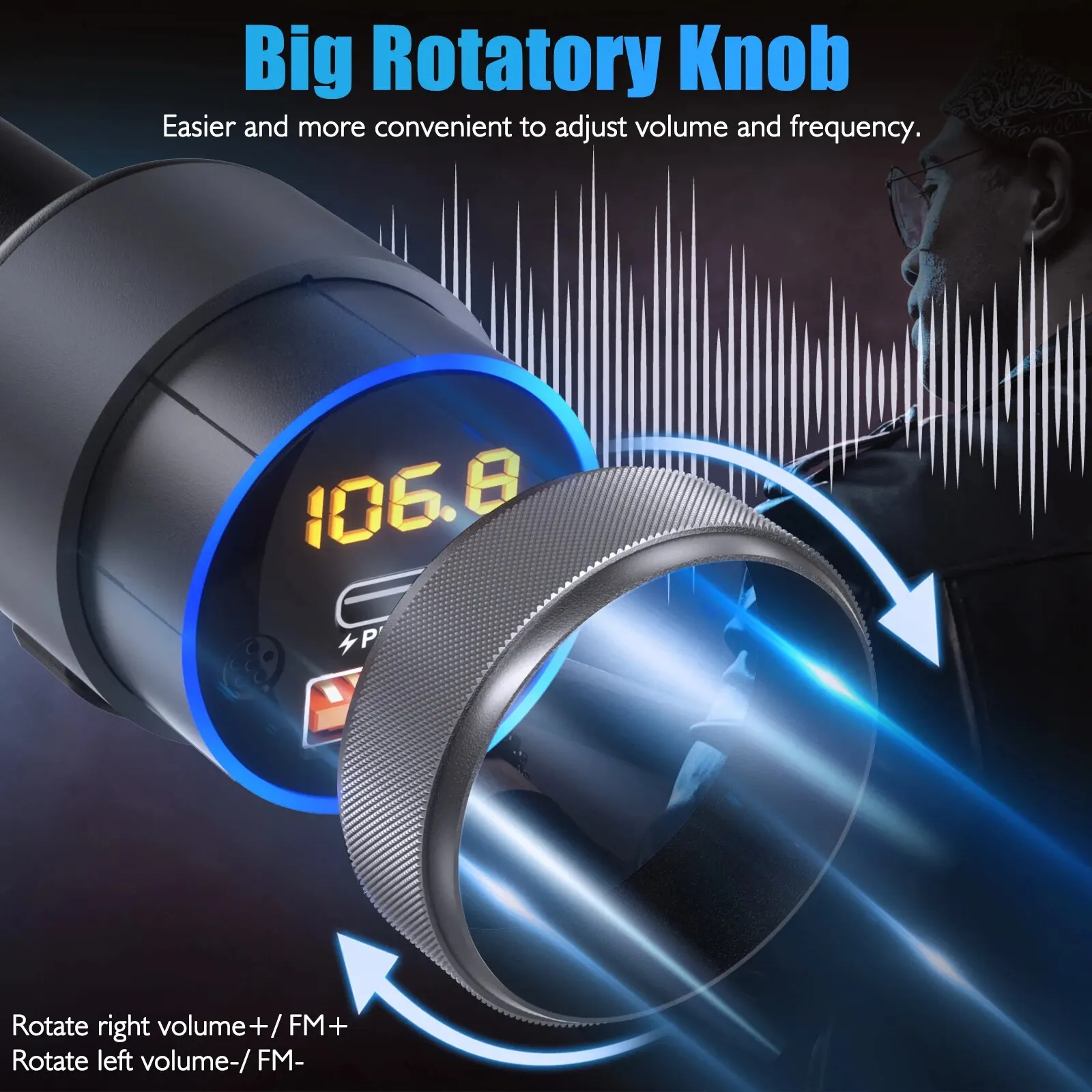 Nadajnik FM Bluetooth do samochodu z ładowaniem - 4