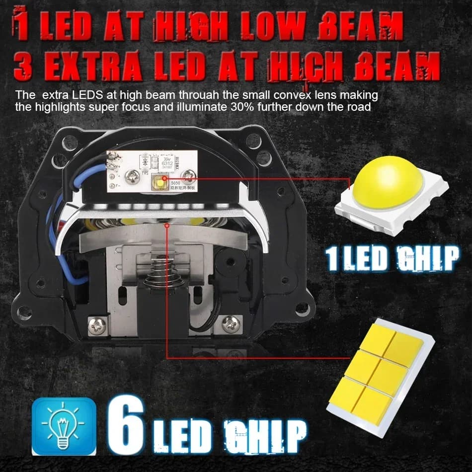 Soczewki bi-LED do reflektorów samochodowych 3" - 3