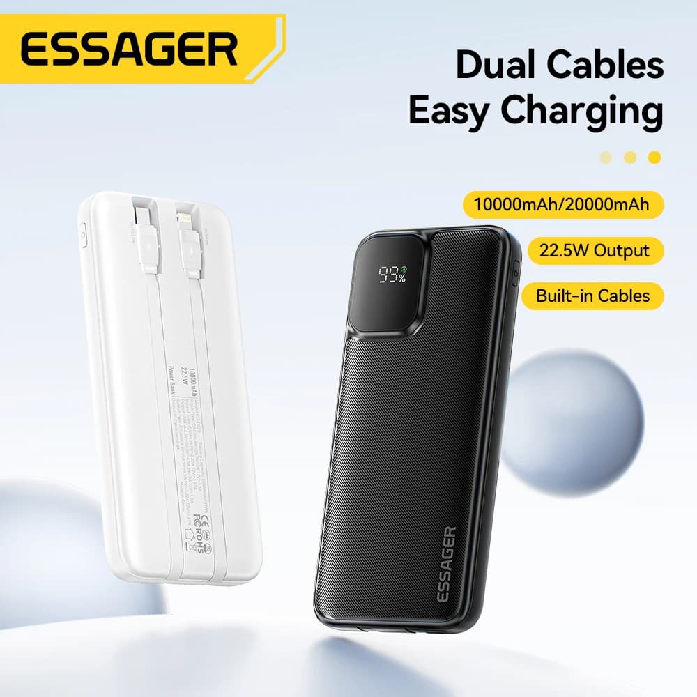 Essager Power Bank 20000mAh z kablami - 3