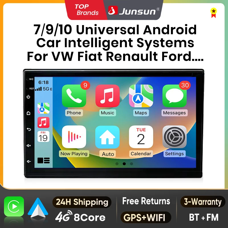 Uniwersalne radio samochodowe Junsun 7-10'' CarPlay GPS