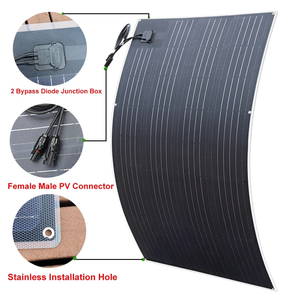 Panel słoneczny elastyczny 200W 12V ETFE - 4