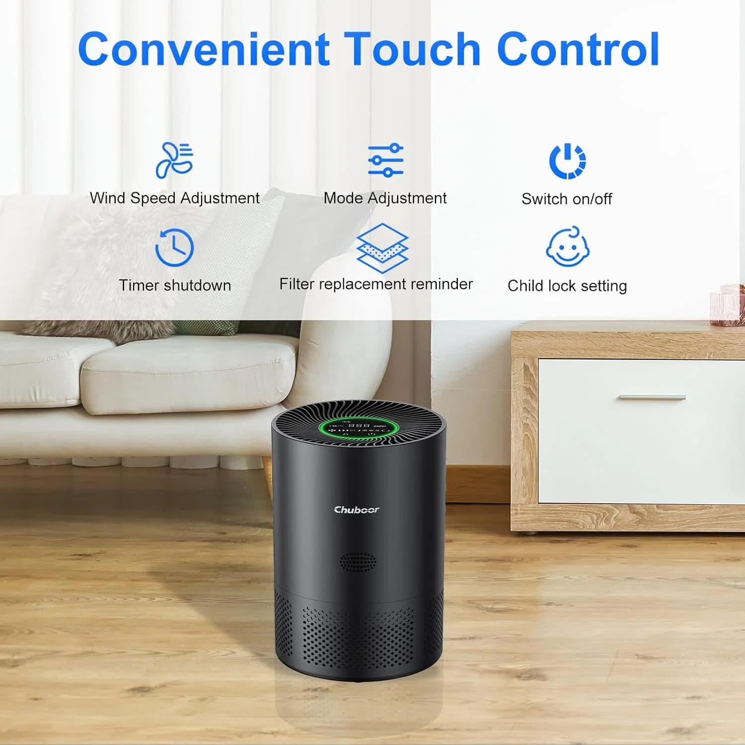 Oczyszczacz powietrza Chuboor z filtrem HEPA H13 - 6
