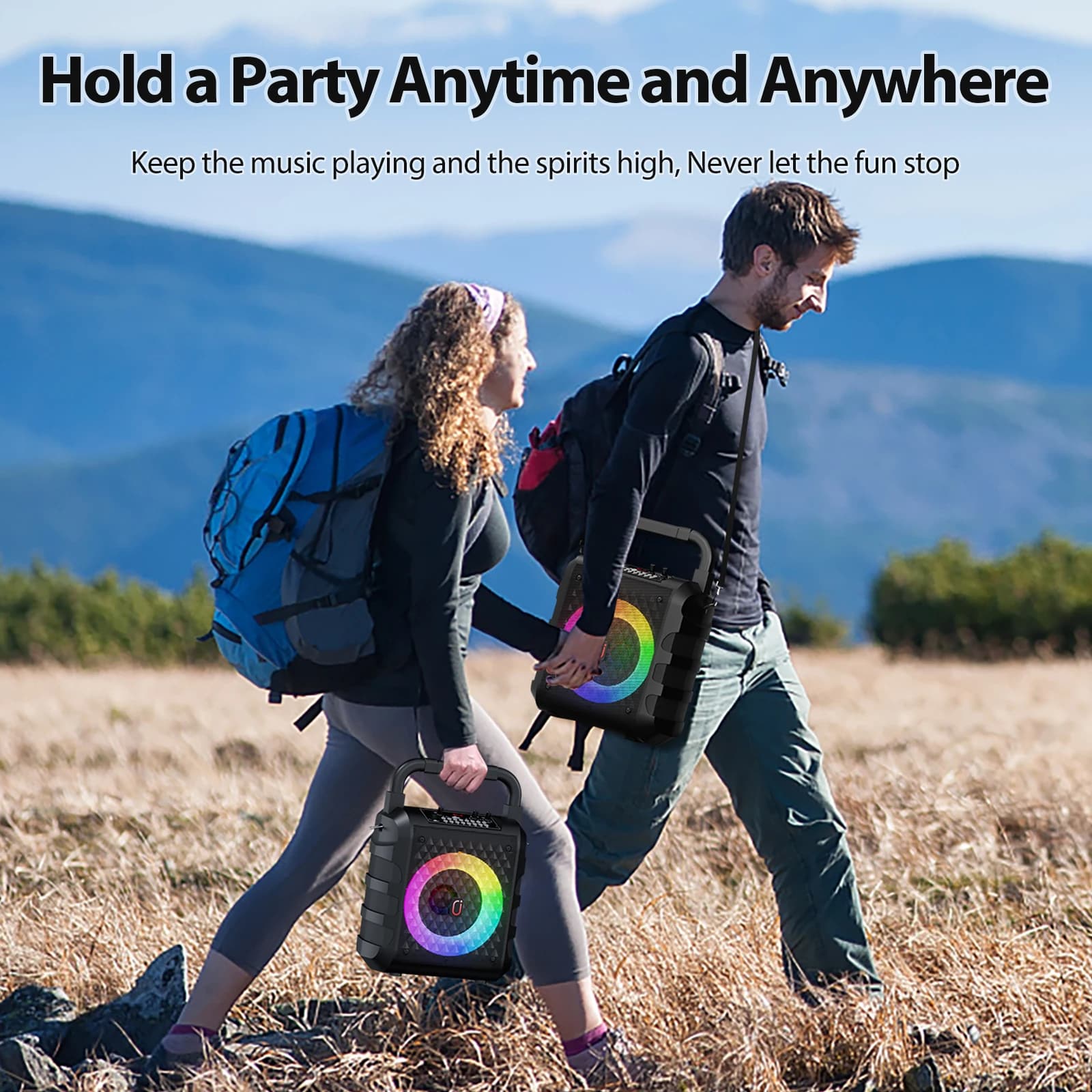 Głośnik Bluetooth FanFun z mikrofonem i LED - 5