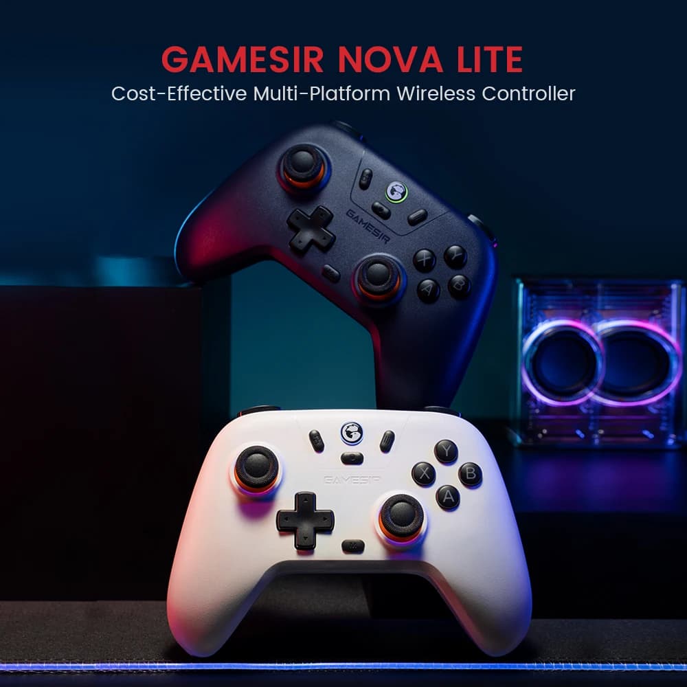 Bezprzewodowy kontroler GameSir Nova Lite z Bluetoothem, kluczem sprzętowym, przewodowy do gier Switch, Android, IOS, PC i Steam
