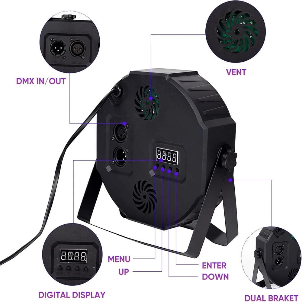 4x Oświetlenie sceniczne RGB DMX 512 LED - 5