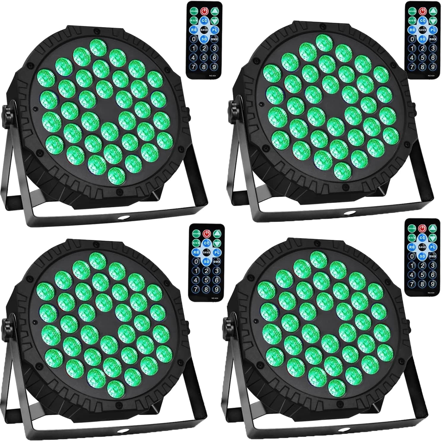 4x Oświetlenie sceniczne RGB DMX 512 LED
