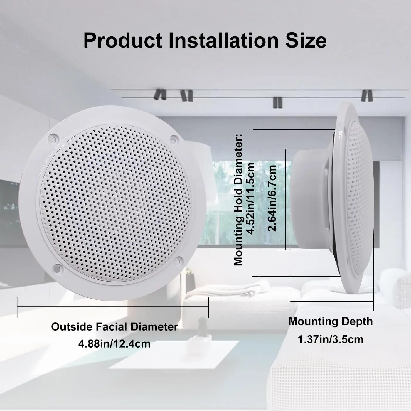 Głośnik sufitowy Herdio Bluetooth 160W - 3