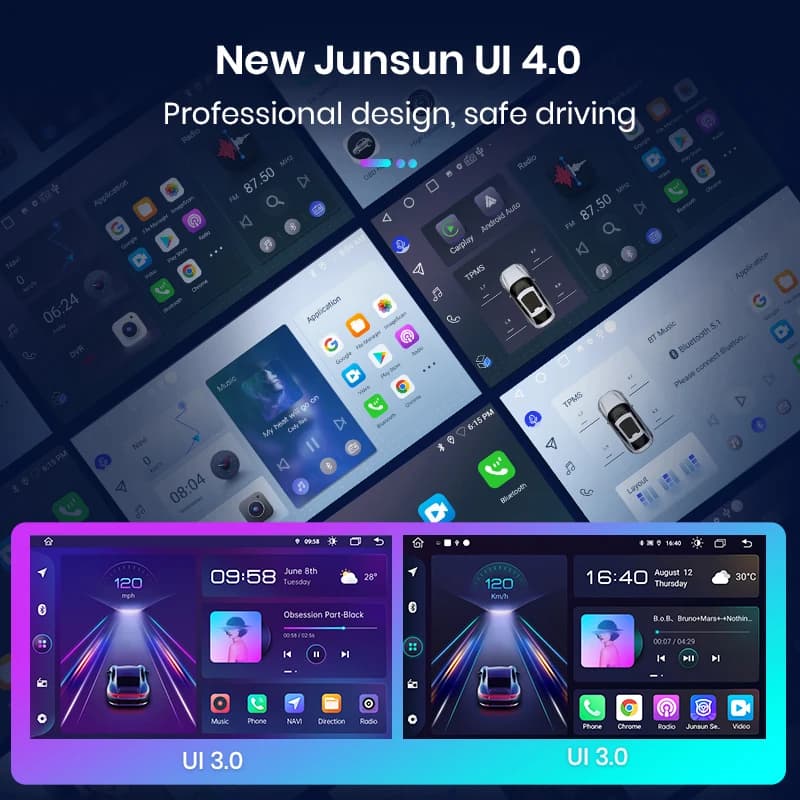 Uniwersalne radio samochodowe Junsun 7-10'' CarPlay GPS - 5