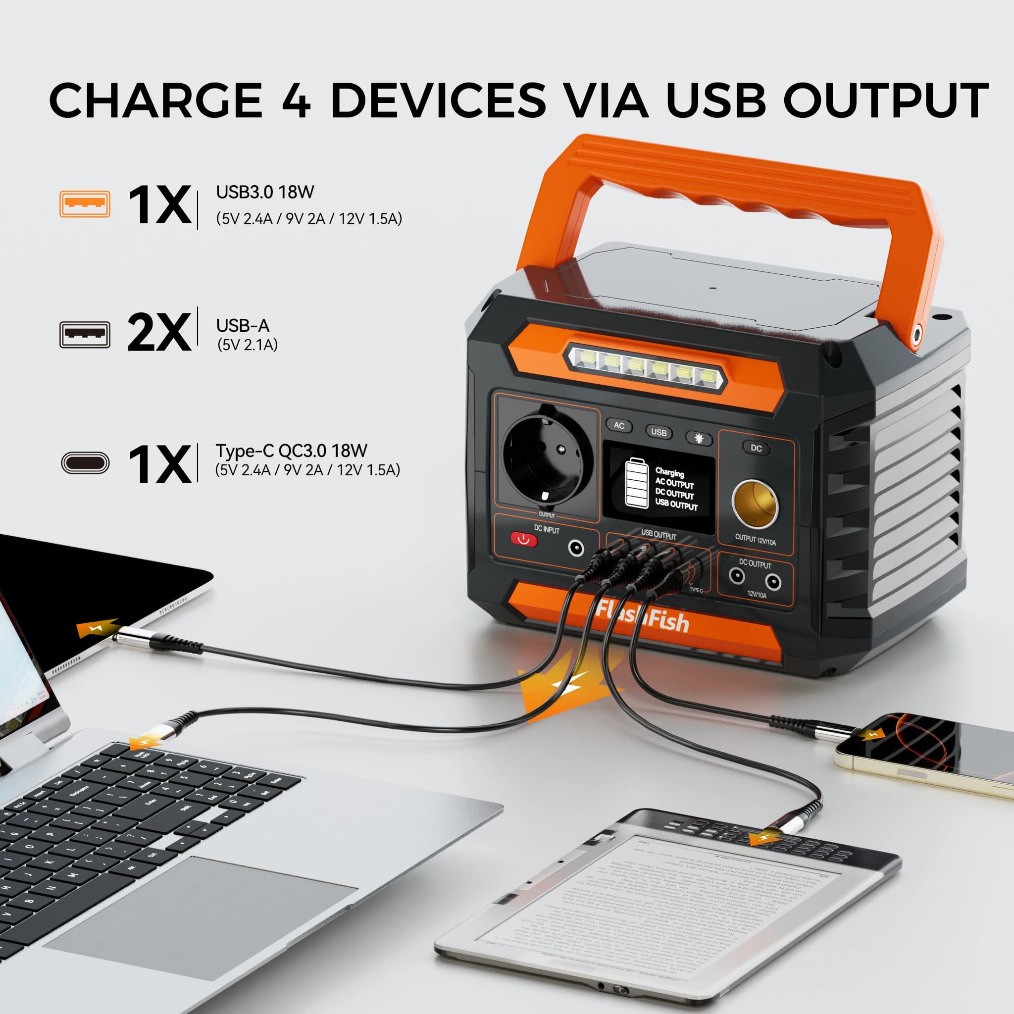 FlashFish przenośna elektrownia 300W, 230Wh - 5