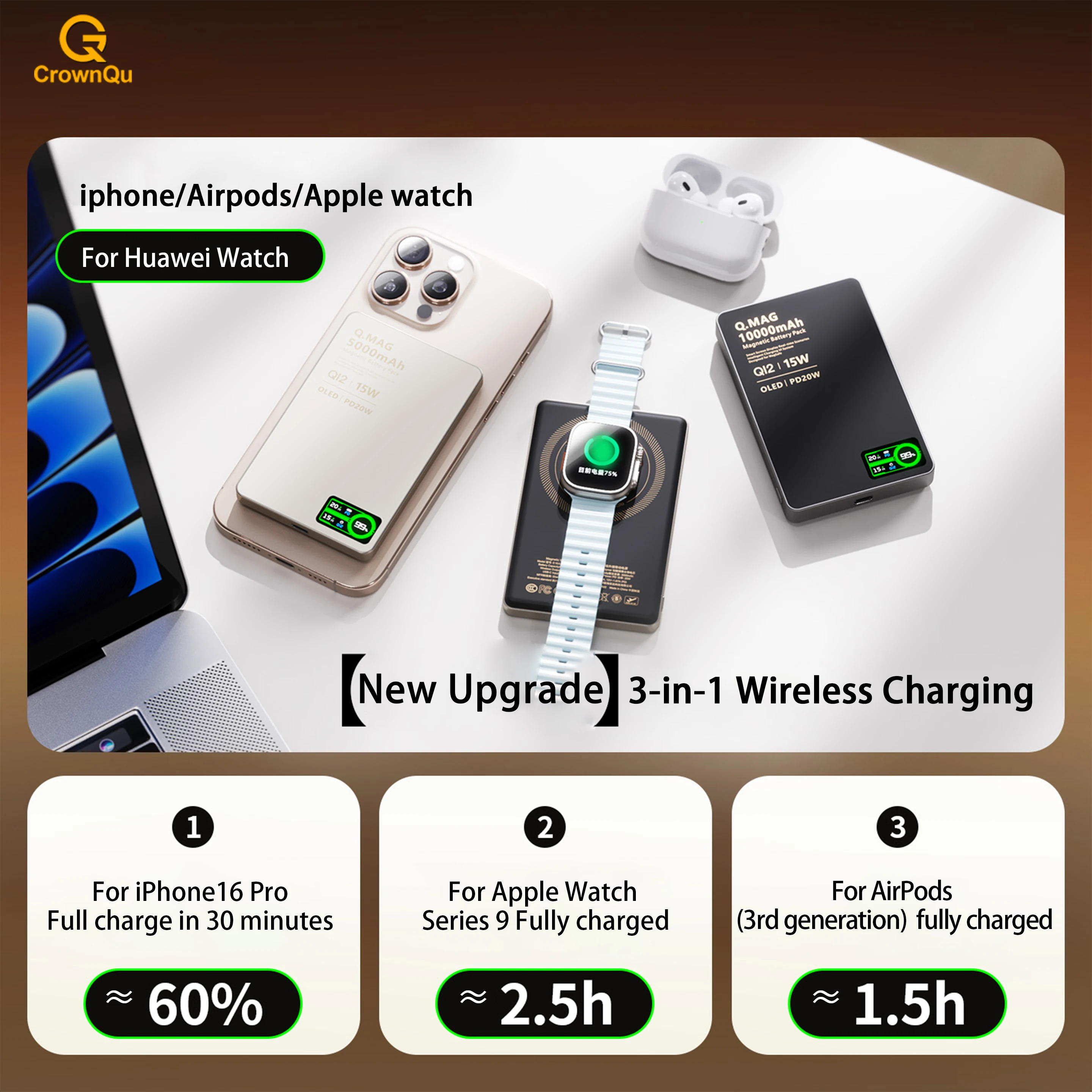 Magnetyczny powerbank QI do szybkiego ładowania - 5