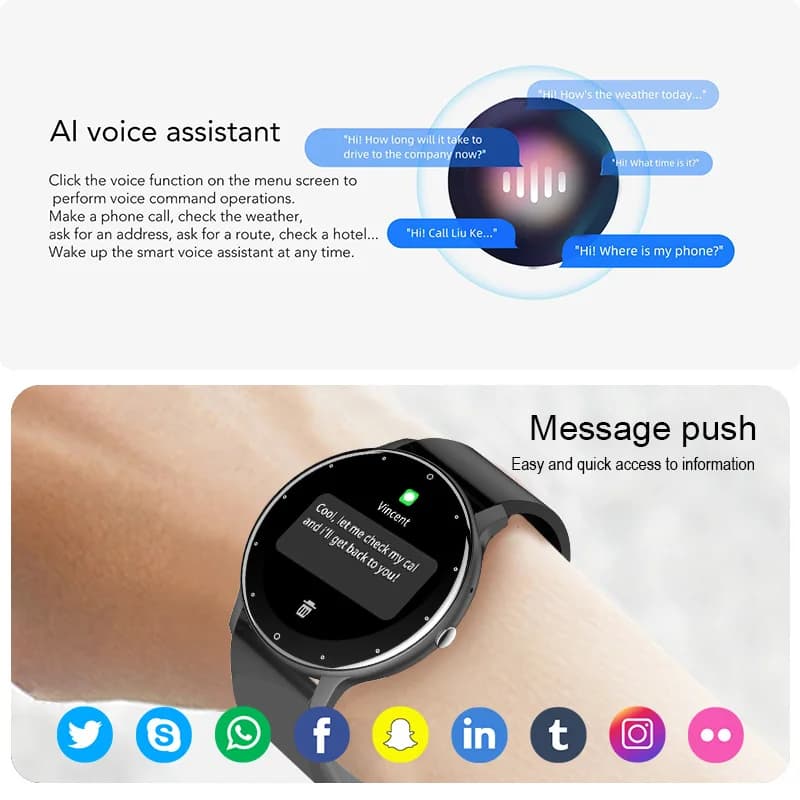 Smartwatch LIGE z ekranem dotykowym i Bluetooth - 6