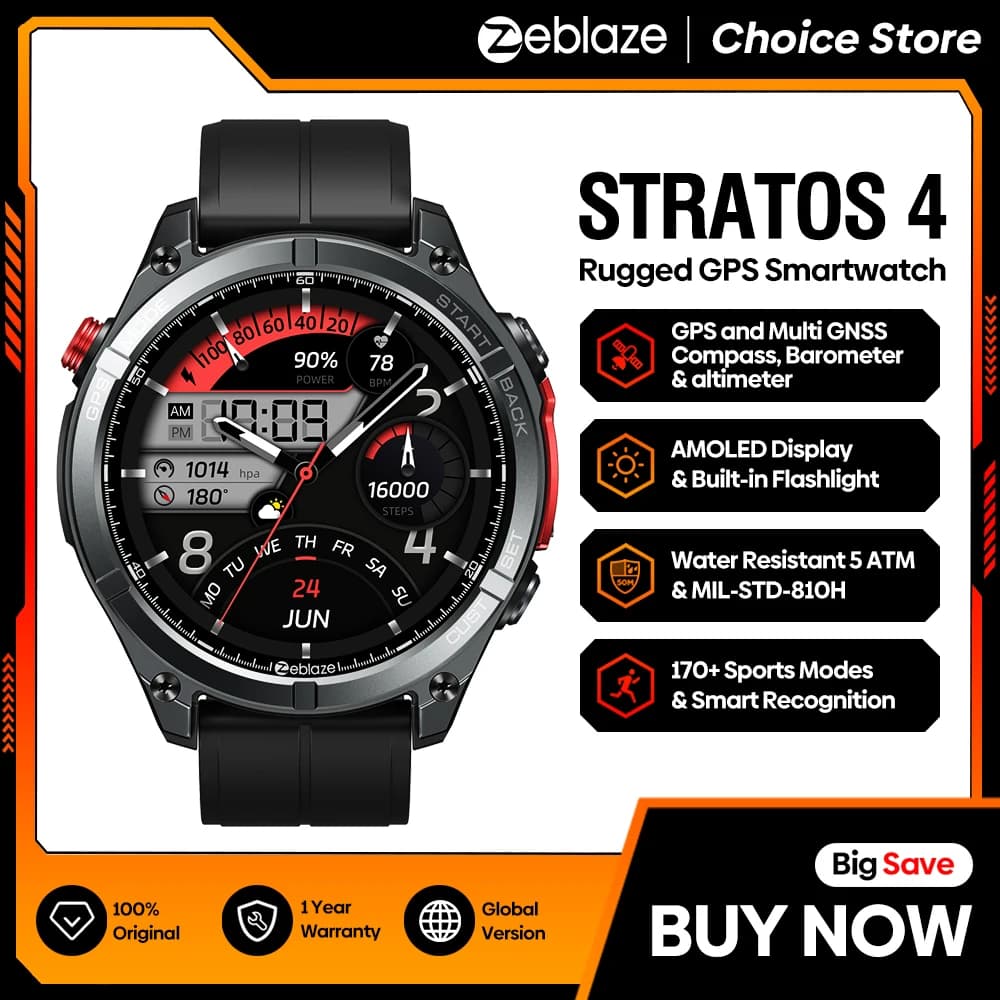 Zeblaze Stratos 4 GPS Smartwatch 1,43" AMOLED