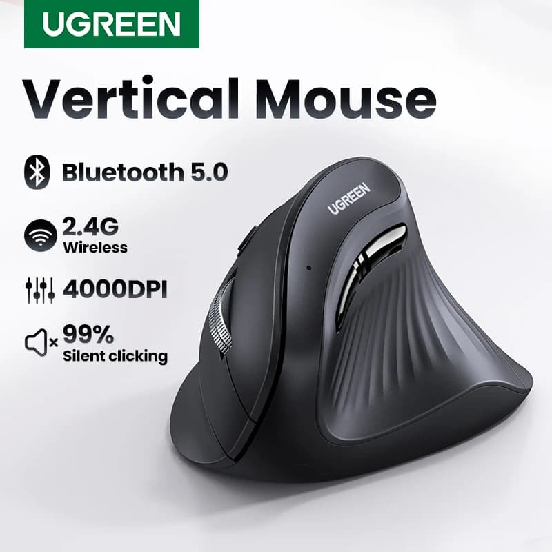 UGREEN Pionowa Mysz Bezprzewodowa Bluetooth 4000 DPI Ergonomiczna